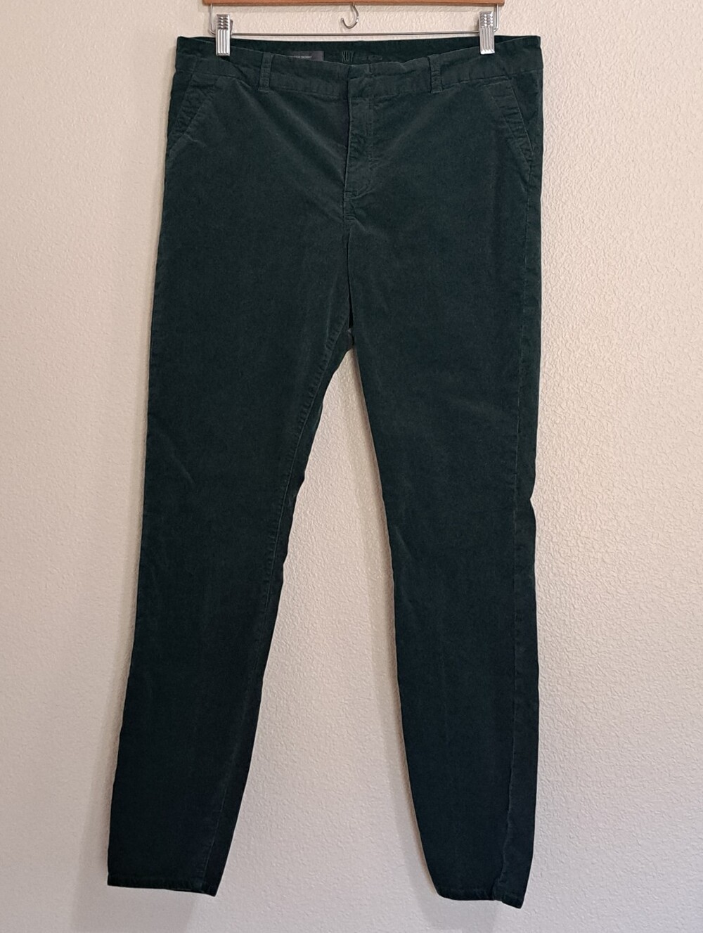 Kut from the Kloth Trouser Skinny Pants — Dark Green Velvet 14